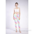 China Ladies Rainbow Printed High Waist High Elastic leggings Manufactory